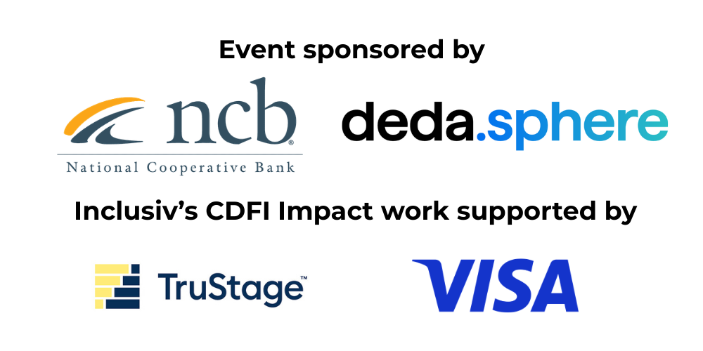 Event sponsor logos, including NCB, Deda.Sphere, TruStage and Visa are displayed