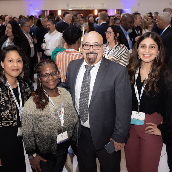 AACUC, HAPICUP, NLCUP, CU Pride and Inclusiv reps posing together at a DEI Tuesday reception