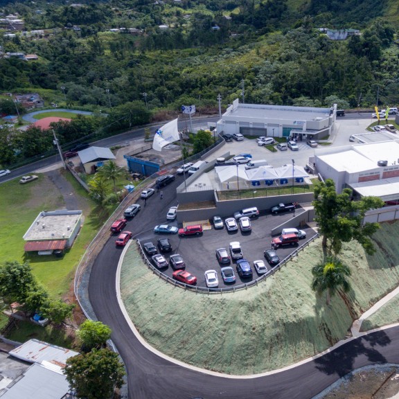 Arial view of Sagrada Familia's OASIS resiliency center