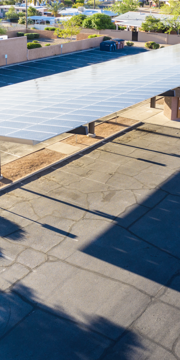 Solar panels installed in the TOPCU parking lot