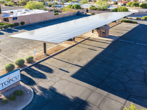 Solar panels installed in the TOPCU parking lot