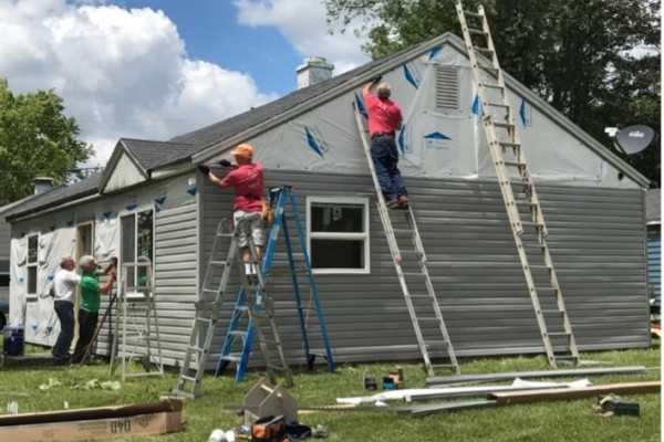 Bridge of Grace volunteers build new homes in Indiana as part of a partnership with MidWest America FCU