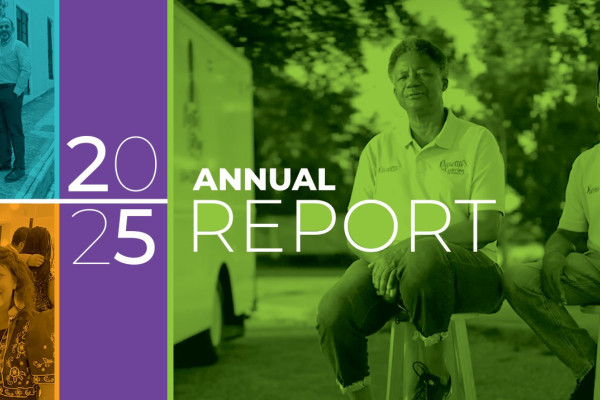 Cover of 2025 annual report showing Inclusiv member CUs and their members 