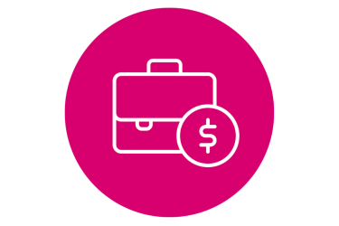 a briefcase and dollar sign icon