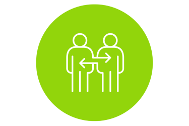 clip art of two people connected by arrows