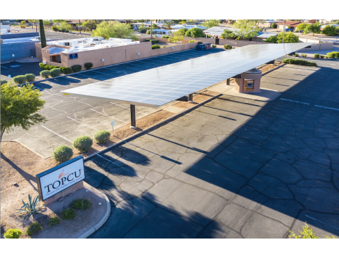 Solar panels installed in the TOPCU parking lot