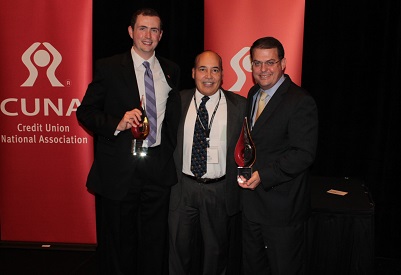 Pictured from left to right are Paul Woodruff, Vice President, Community Development at SLCCU, Pablo DeFilippi, Director of Membership at the Federation and Paul Phillips, President and CEO of Freedom First at CUNA's Community Credit Union and Growth Conference.